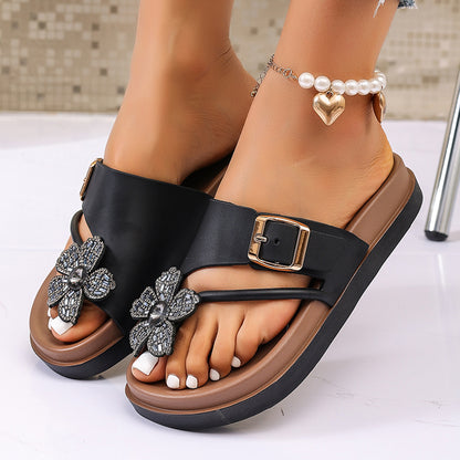 Bexley | Women’s Orthopedic Rhinestone Buckle Slide Sandals