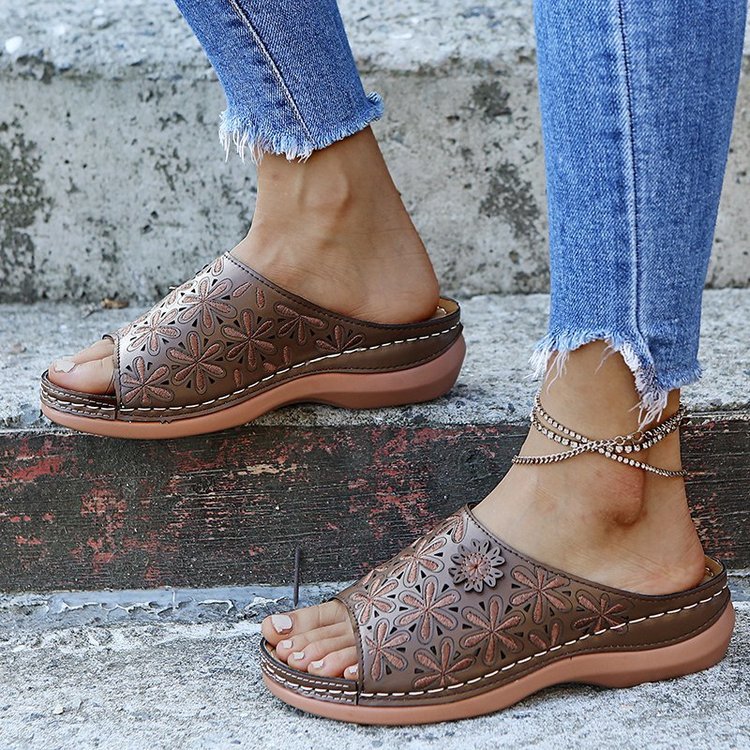 Orthopedic Balance Vintage Cutout Mule Comfort Sandals