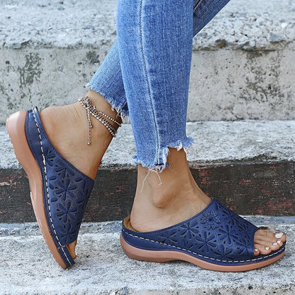 Orthopedic Balance Vintage Cutout Mule Comfort Sandals