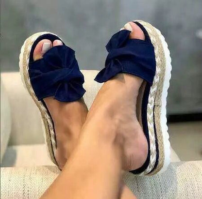 Orthopedic Balance Platform Sandals With Bow - Summer Uniqueness