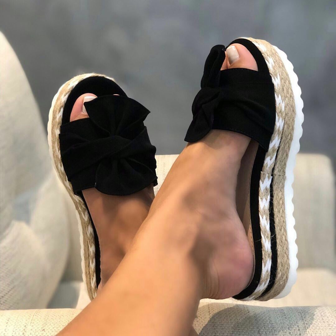 Orthopedic Balance Platform Sandals With Bow - Summer Uniqueness