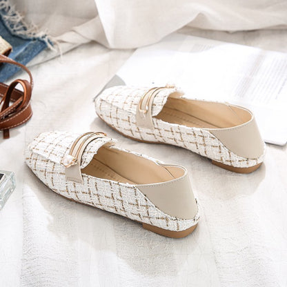 Qaailah | Tweed Slip-On Loafers
