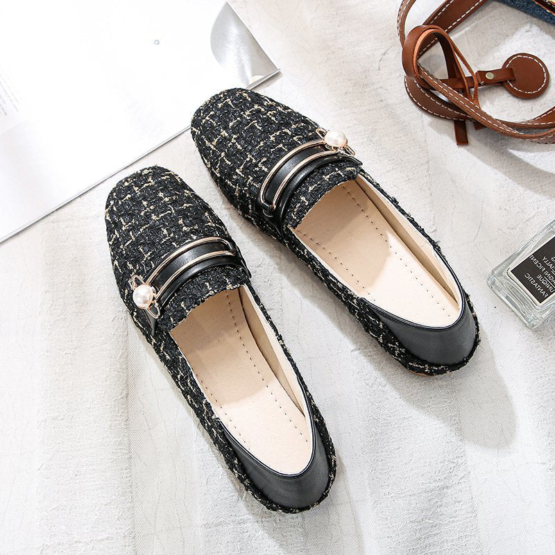 Qaailah | Tweed Slip-On Loafers