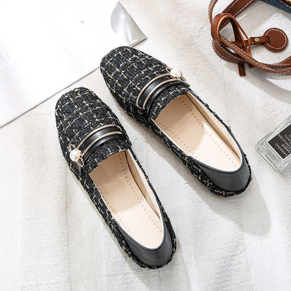 Qaailah | Tweed Slip-On Loafers