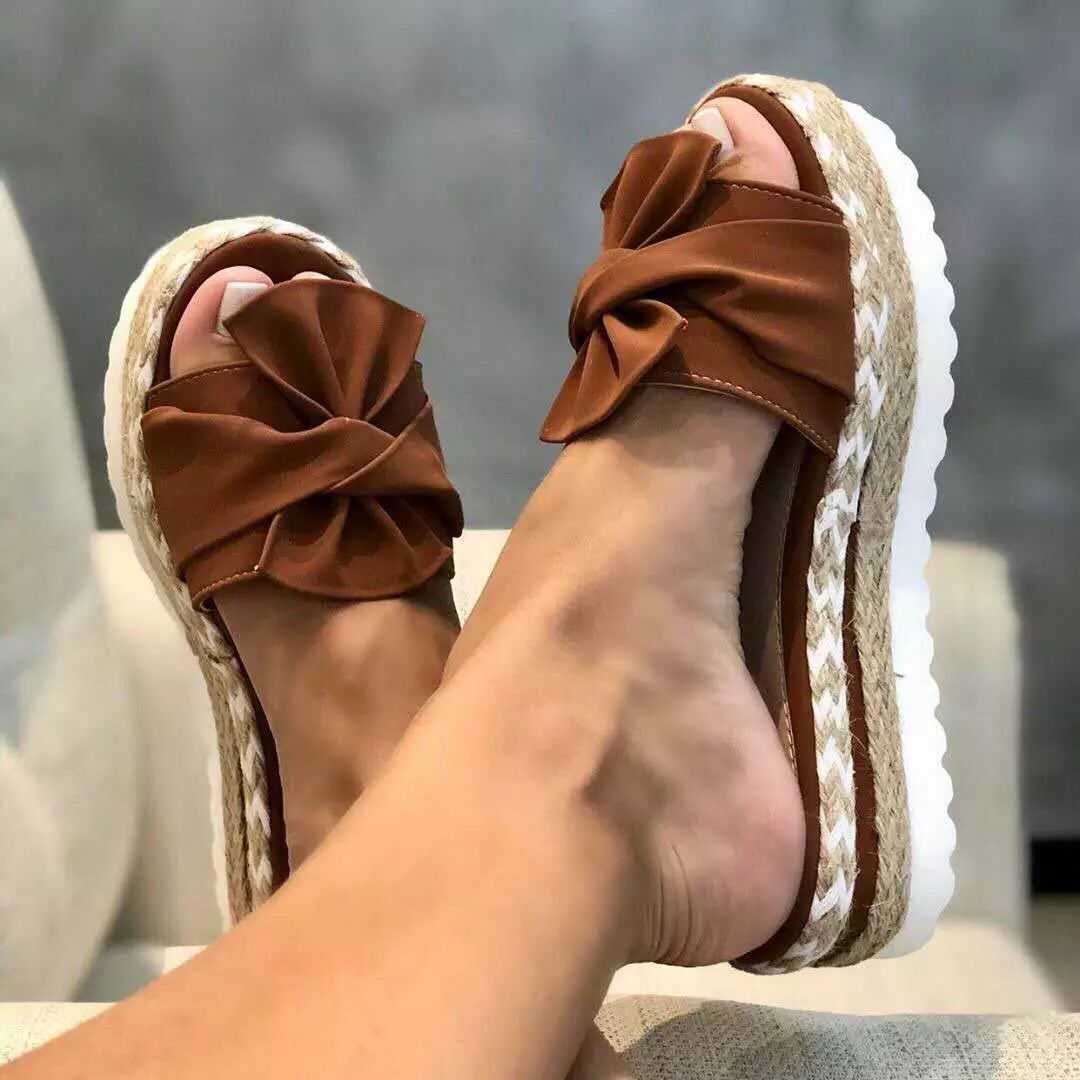 Orthopedic Balance Platform Sandals With Bow - Summer Uniqueness