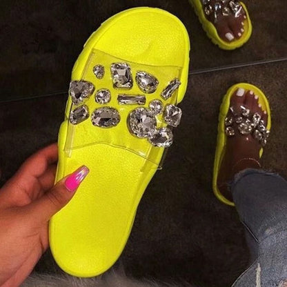 Orthopedic Balance Rhinestone Crystal Slide Sandals