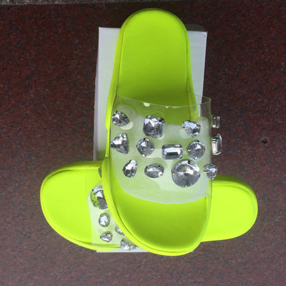 Orthopedic Balance Rhinestone Crystal Slide Sandals