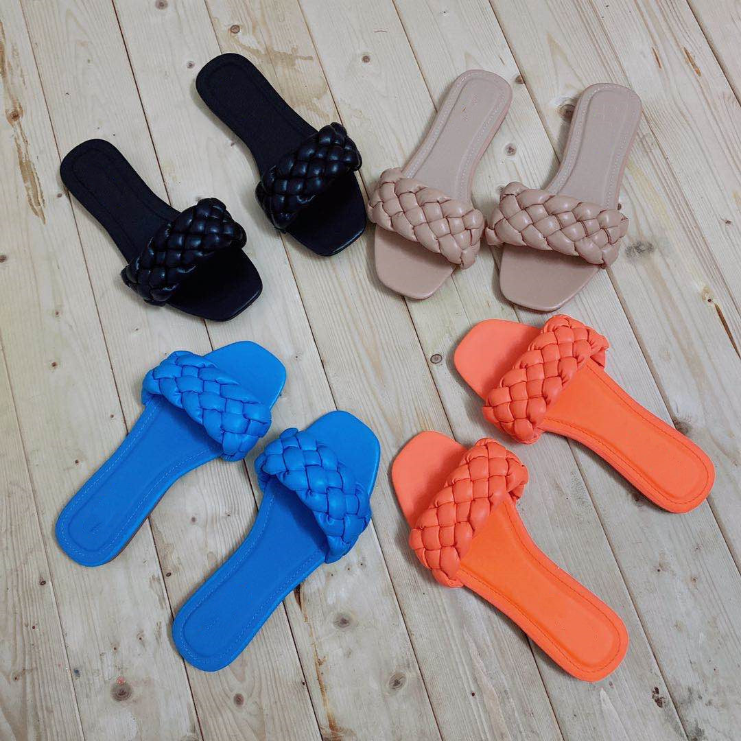 Orthopedic Balance Braided Puffy Strap Comfort Slide Sandals
