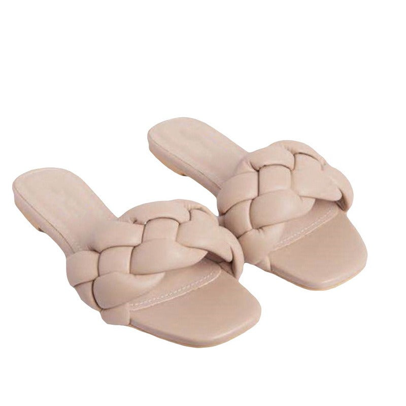 Orthopedic Balance Braided Puffy Strap Comfort Slide Sandals