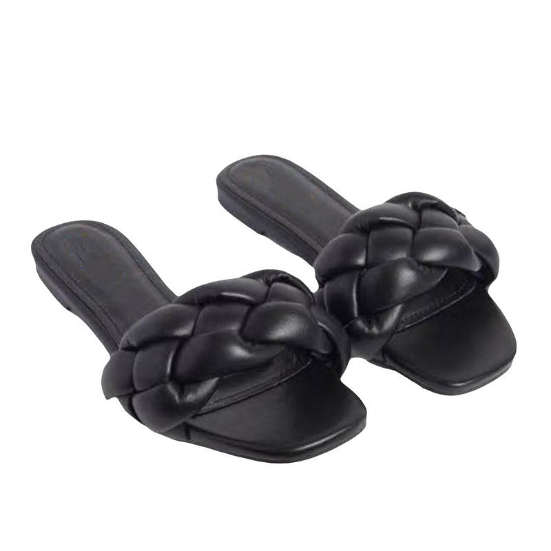 Orthopedic Balance Braided Puffy Strap Comfort Slide Sandals