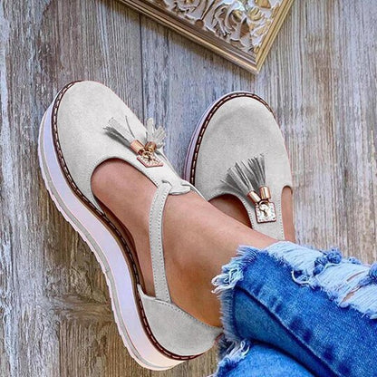 Orthopedic Balance Fringe Flat Shoes - Spring Elegance