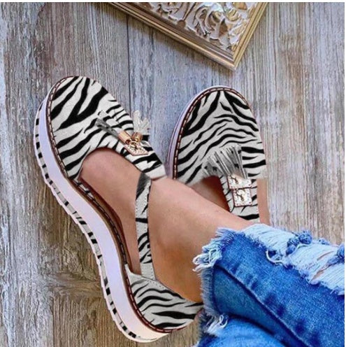 Orthopedic Balance Fringe Flat Shoes - Spring Elegance
