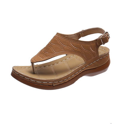 Samantha | Casual Sandals Women's Wedge Solid Color Flip Flop Sandals