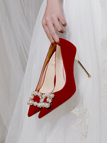 Orthopedic Balance Pearl And Rhinestone Stiletto Wedding Shoes