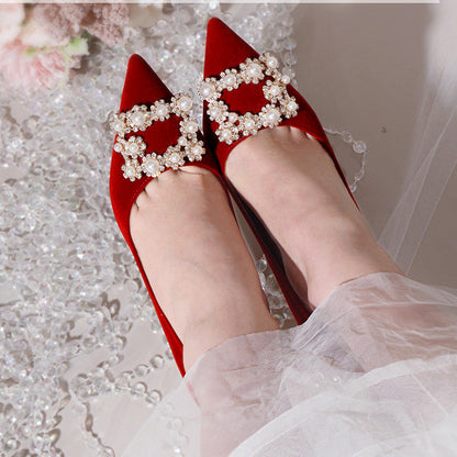 Orthopedic Balance Pearl And Rhinestone Stiletto Wedding Shoes