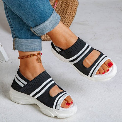 Orthopedic Balance Woven Fluff Sandals - Comfort And Unique Style