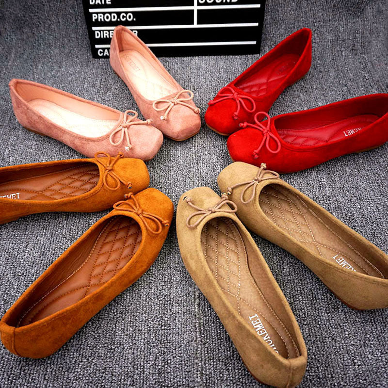 Orthopedic Balance Square-Toe Flats - Unique Elegance