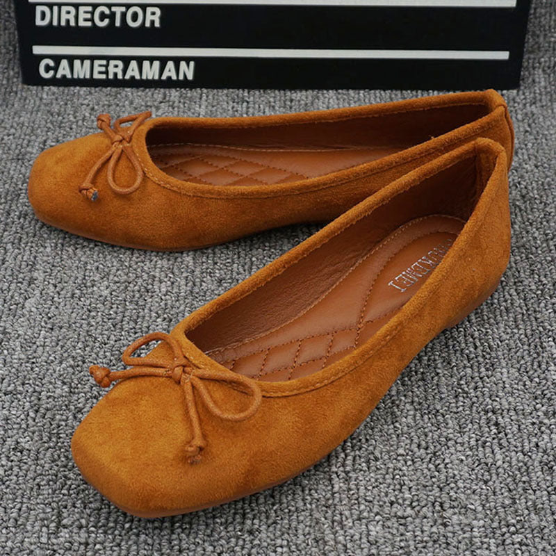 Orthopedic Balance Square-Toe Flats - Unique Elegance