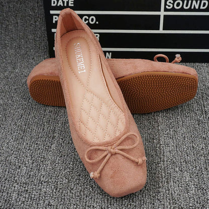 Orthopedic Balance Square-Toe Flats - Unique Elegance