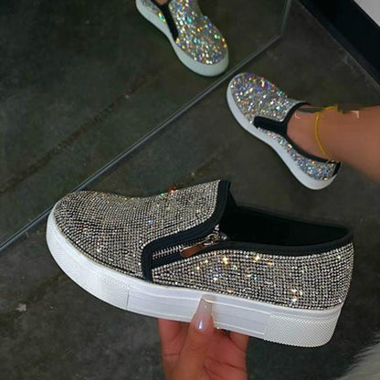 Mona | Glitter Slip-On Sneakers – Fashion Casual Platform Shoes