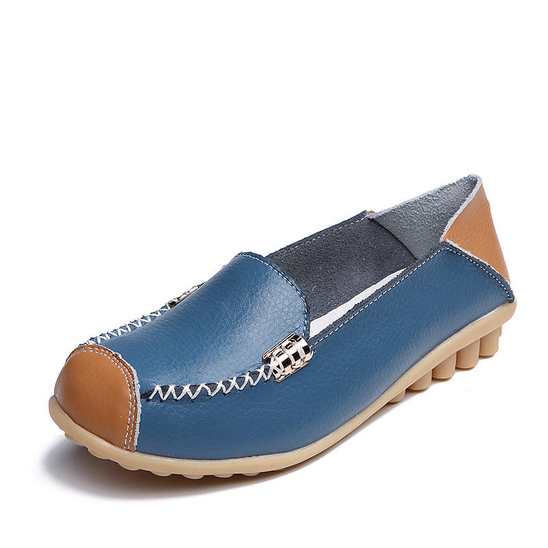 Orthopedic Balance Women’s Leather Slip-On Loafers – Vintage Comfort Walking Shoes