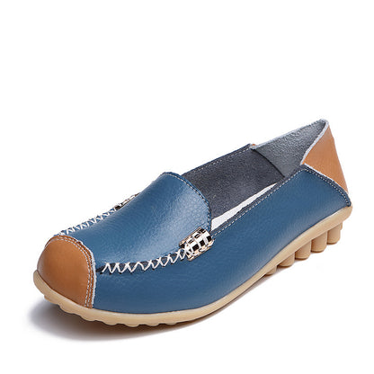 Orthopedic Balance Women’s Leather Slip-On Loafers – Vintage Comfort Walking Shoes