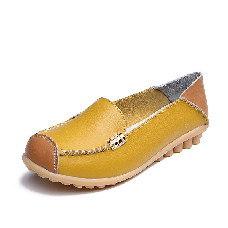 Orthopedic Balance Women’s Leather Slip-On Loafers – Vintage Comfort Walking Shoes