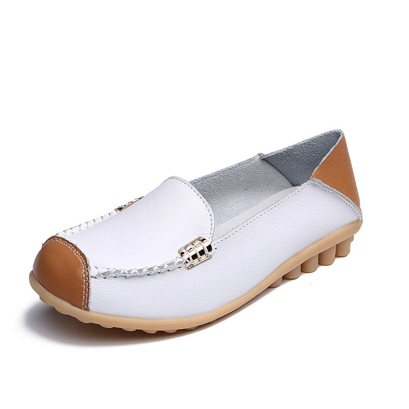 Orthopedic Balance Women’s Leather Slip-On Loafers – Vintage Comfort Walking Shoes