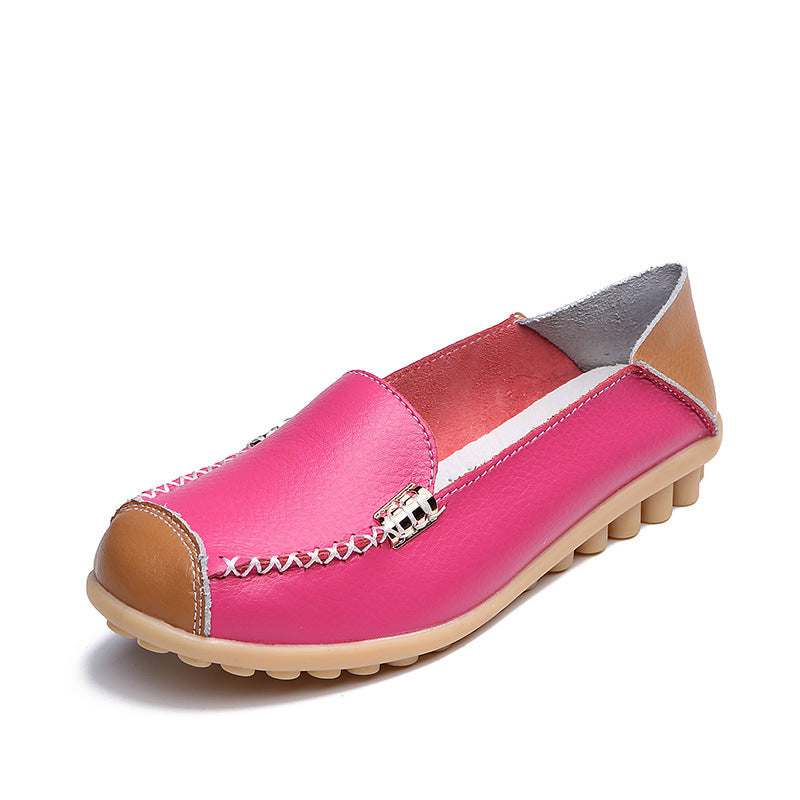 Orthopedic Balance Women’s Leather Slip-On Loafers – Vintage Comfort Walking Shoes