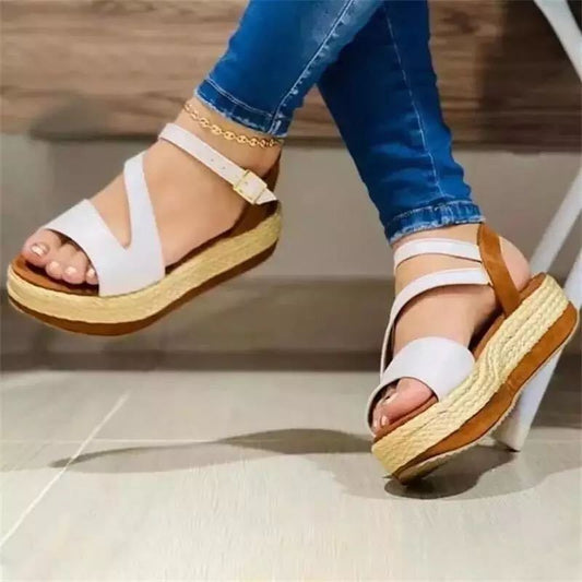 Orthopedic Balance Hollow Buckle Platform Sandals