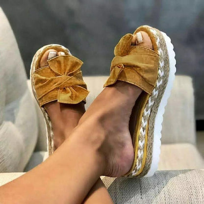 Orthopedic Balance Platform Sandals With Bow - Summer Uniqueness