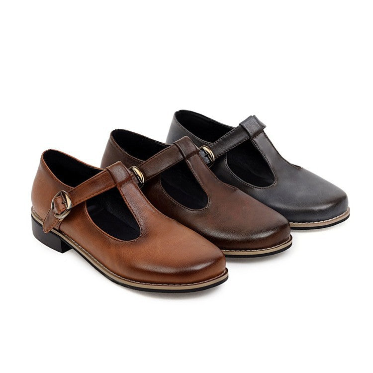 Winona | Soft T-Strap Comfort Flats with Round Toe Design