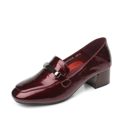 Orthopedic Balance Leather Loafers - Mid Heel Comfort