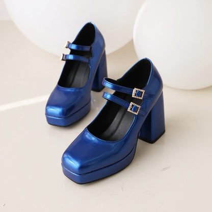 Janessa | Women’s Orthopedic Double Strap Platform Mary Jane Heels