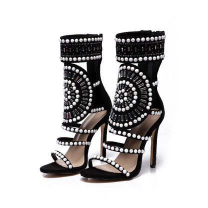 Orthopedic Balance Rhinestone High-Heeled Sandals - Unique Elegance