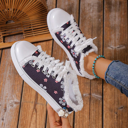 Orthopedic Balance Canvas Shoes - Floral Low-Top Comfort