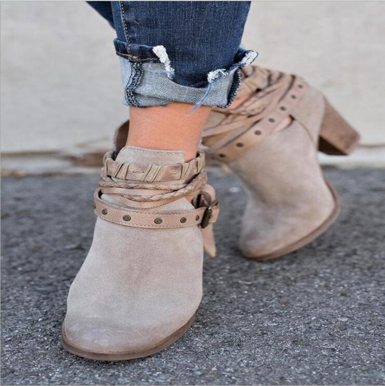 Nana | Braided Strap Heeled Boot