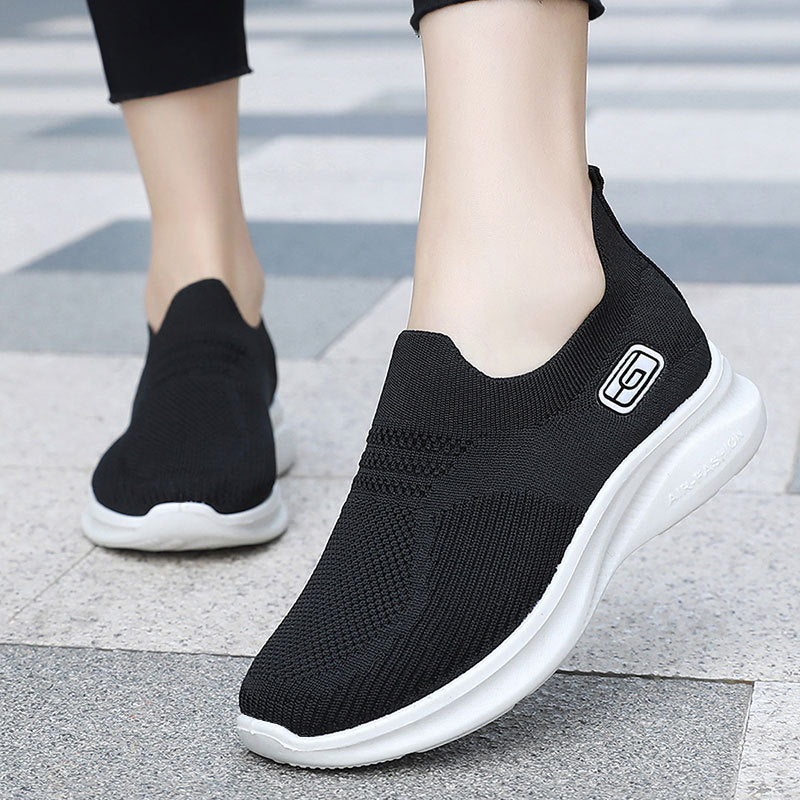Orthopedic Balance Women’s Knit Slip-On Sneakers – Lightweight Breathable Comfort Shoes