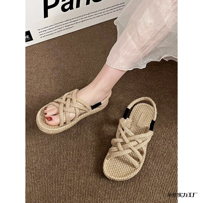 Orthopedic Balance Handmade Braided Strappy Flat Sandals