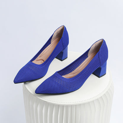 Quincy | Women’s Orthopedic Woven Pointed Toe Block Heel Pumps