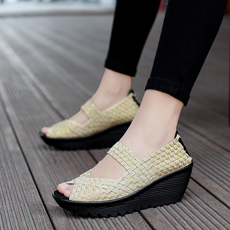 Orthopedic Balance Breathable Printed Wedge Slip-On Flats
