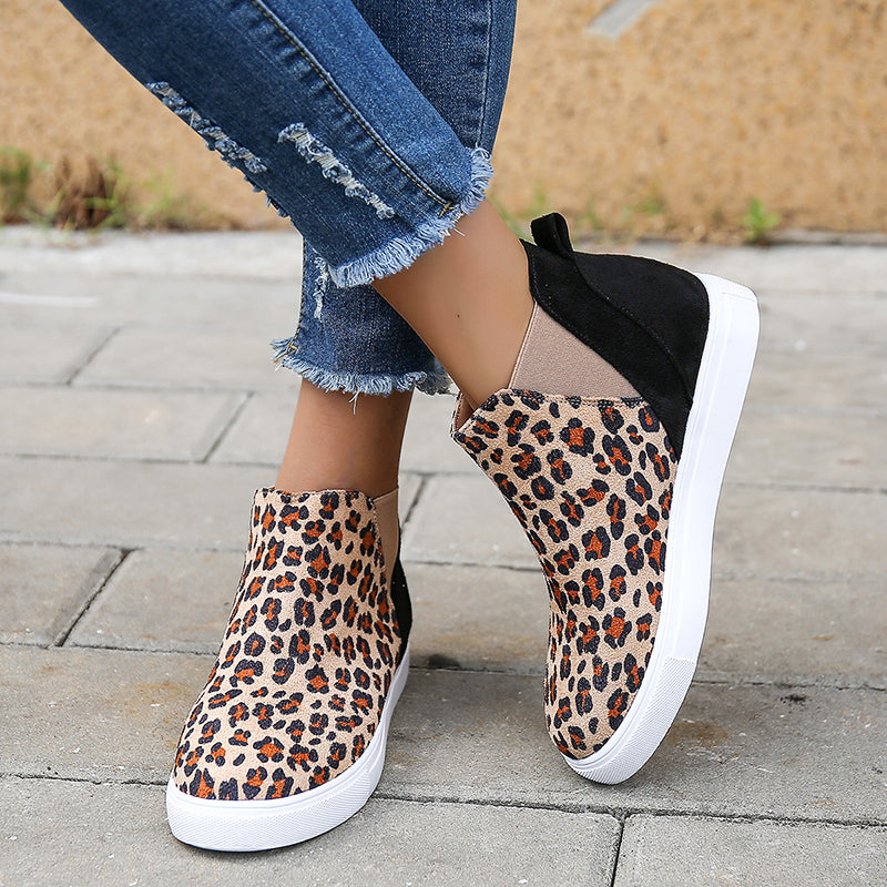 Orthopedic Balance Leopard Flats - Elastic V Cutout Comfort