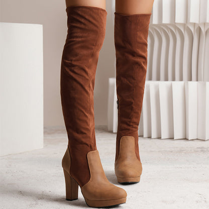 Melanie | VelourRise Orthopedic Over-the-Knee Heel Boots