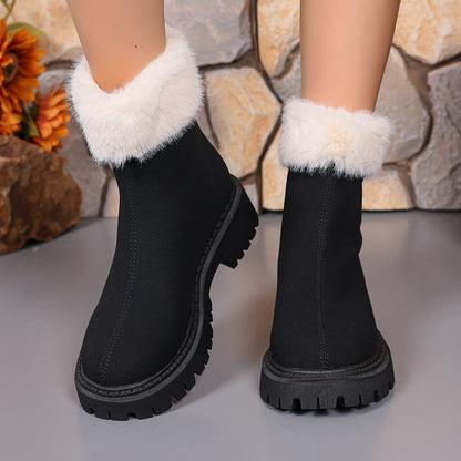 Marian | Faux-Fur Trim Orthopedic Winter Ankle Boots