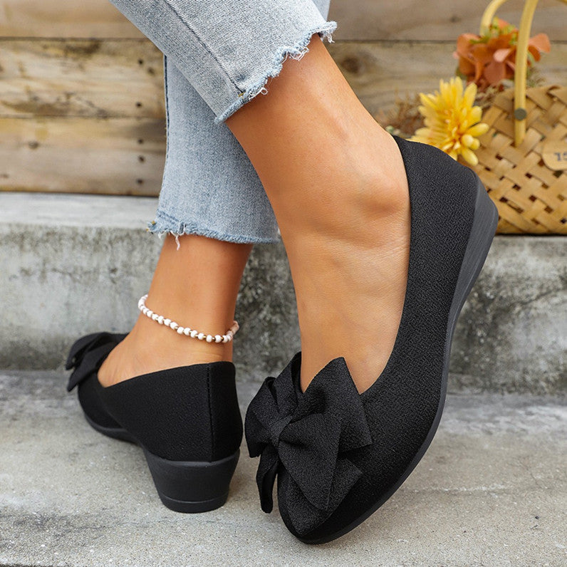 Orthopedic Balance New Flat Shoes With Bow - Casual Elegance