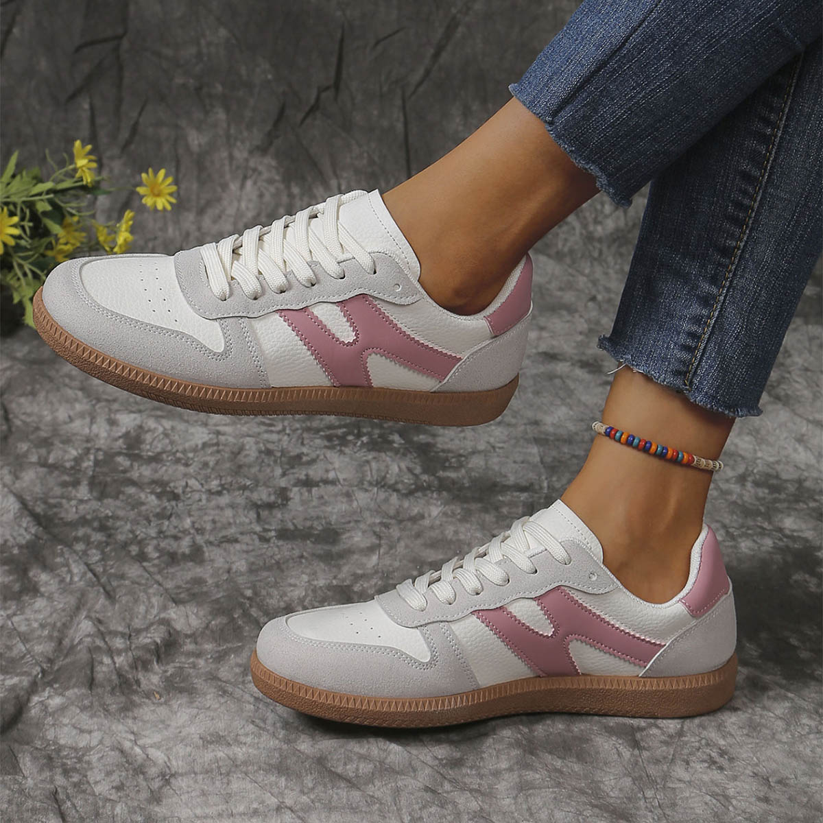 Orthopedic Balance Unique Colorblock Flat Shoes  - 