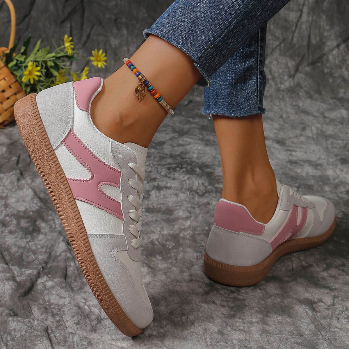 Orthopedic Balance Unique Colorblock Flat Shoes  - 