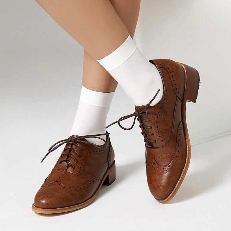 Orthopedic Balance Retro Oxfords - Lace-Up Comfort Shoes