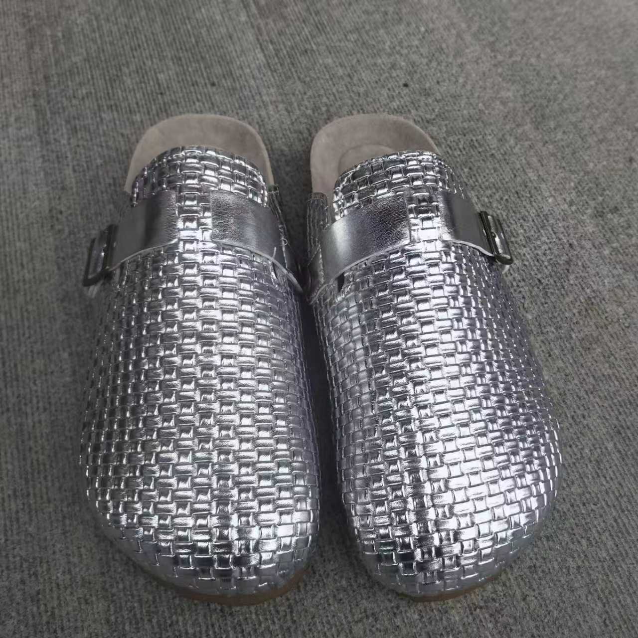 Orthopedic Balance Leather Mules With A Single Buckle And Cork Sole