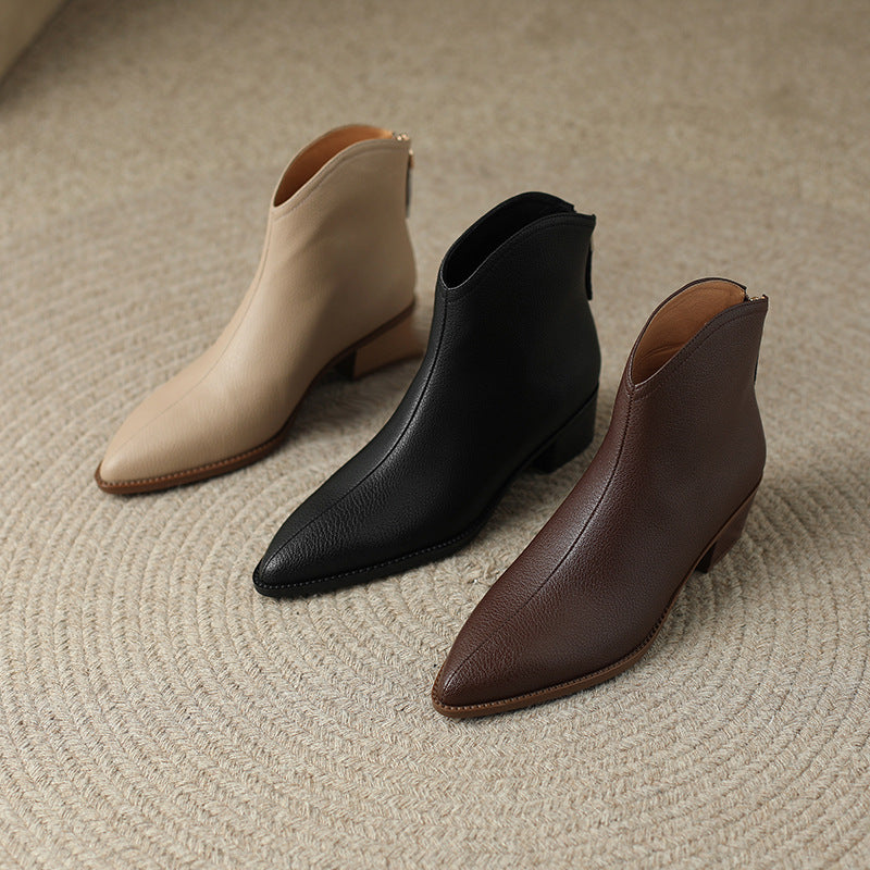 Madhu | Minimalist Pointed-Toe Orthopedic Ankle Boots